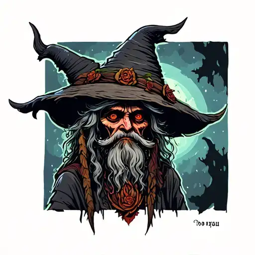 Baba Yaga is gloomy tattoo design idea