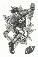 a football with the laces on the front with Canales coming out of the back  tattoo design idea
