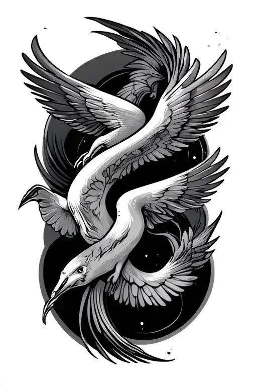 flying boomerang revolving tattoo design idea