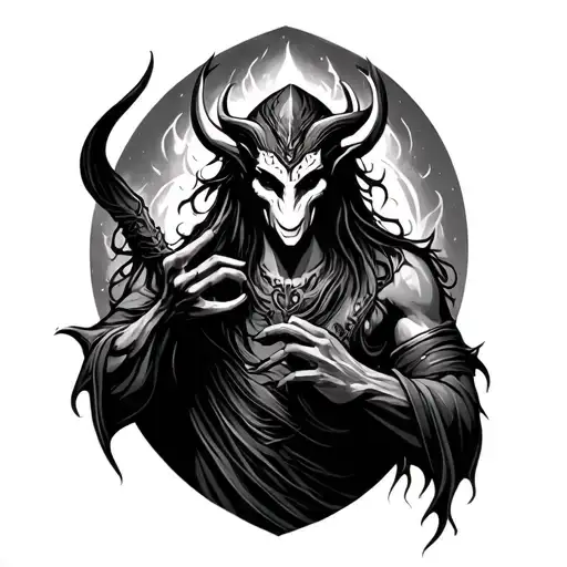 A Djinn shows fate tattoo design idea