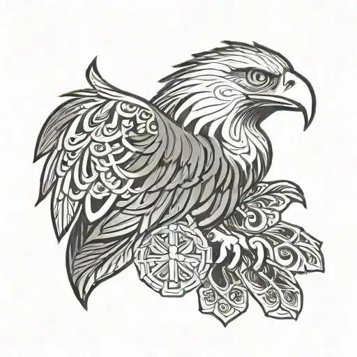 Polynesian eagle on shoulder tattoo tattoo design idea