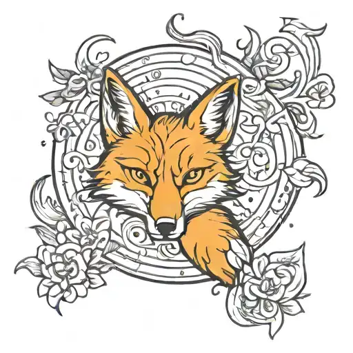 love luck justice fox tattoo design idea