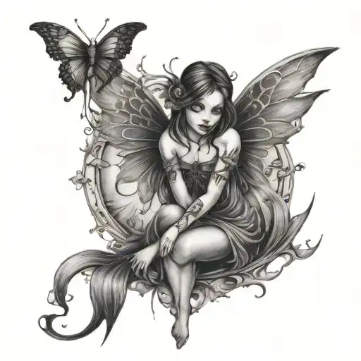 gothic fairy tatoo tattoo design idea