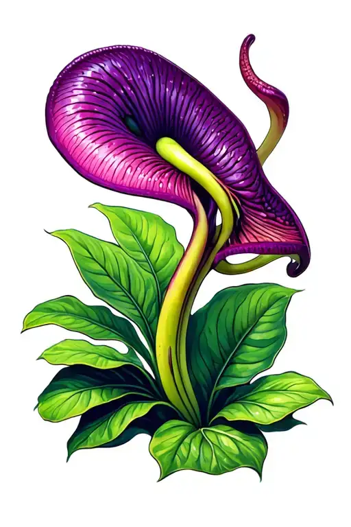 carnivorous plant books surrounded tattoo design idea