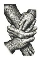 praying hands tattoo design idea