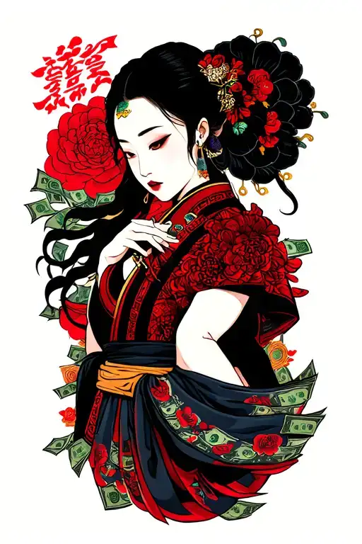 cash money tattoo design idea