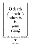 empty tomb with words "o death where is your sting" tattoo design idea