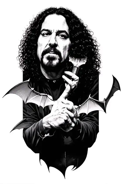 ozzy osborne, bats, blunts tattoo design idea