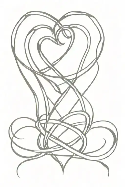 heart with infinity symbol intertwined above heart it says "forever" below the heart is says "and always" tattoo design idea