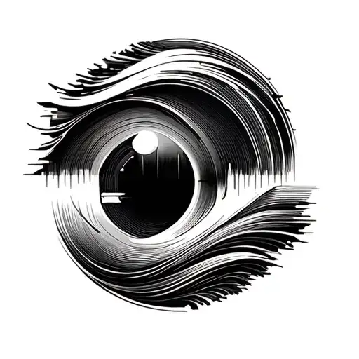 techno waveform linework tattoo design idea