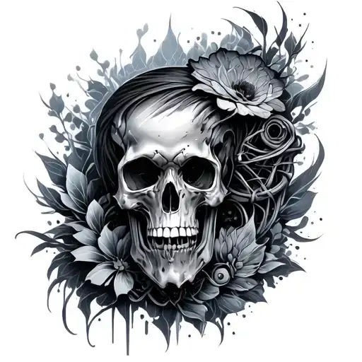 bio mechanical sleeve tattoo design idea