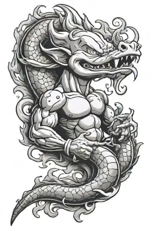 majin buu dragon ball smoking a joint tattoo design idea