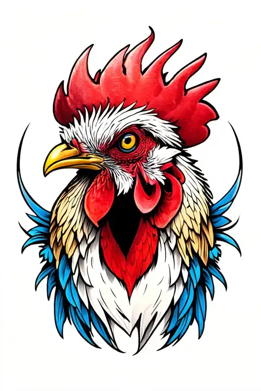 fighting game rooster head tattoo tattoo design idea
