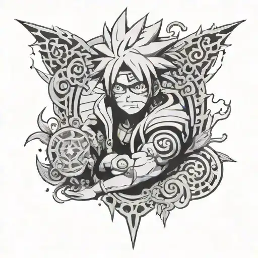 Juice wrld as the sage of six paths from naruto anime  tattoo design idea