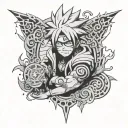 Juice wrld as the sage of six paths from naruto anime  tattoo design idea