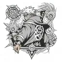 Juice wrld as the sage of six paths from naruto anime  tattoo design idea