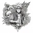 Juice wrld as the sage of six paths from naruto anime  tattoo design idea