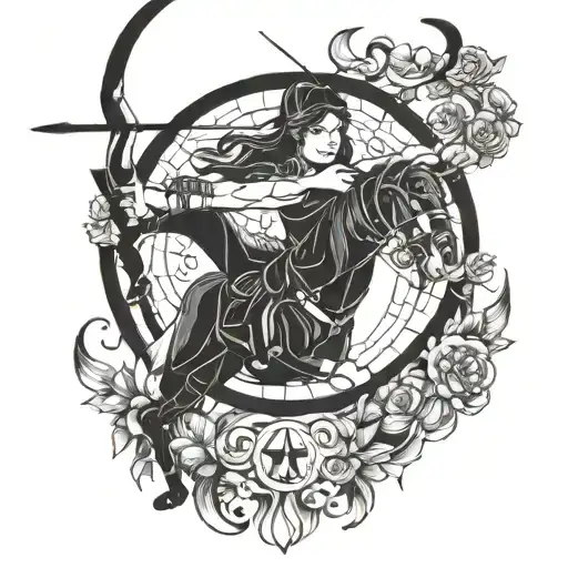 Sagittarius archer shooting tattoo design idea