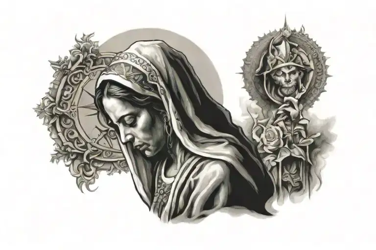 St Mary Praying tattoo design idea