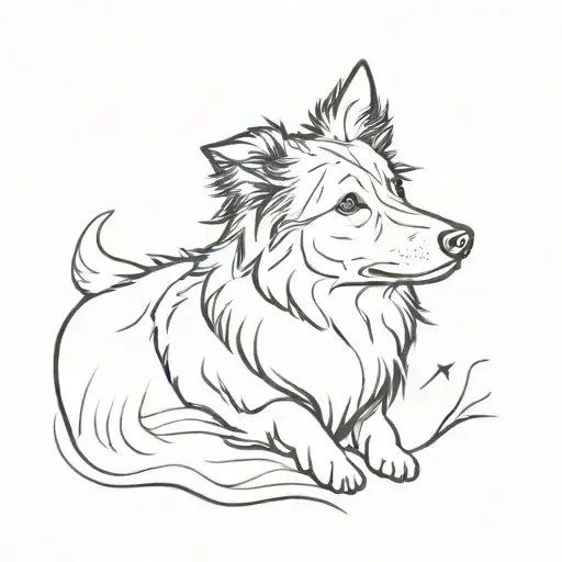border collie tattoo design idea