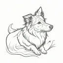 border collie tattoo design idea