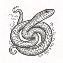 hybrid of snake and eel with lots of eyes tattoo design idea