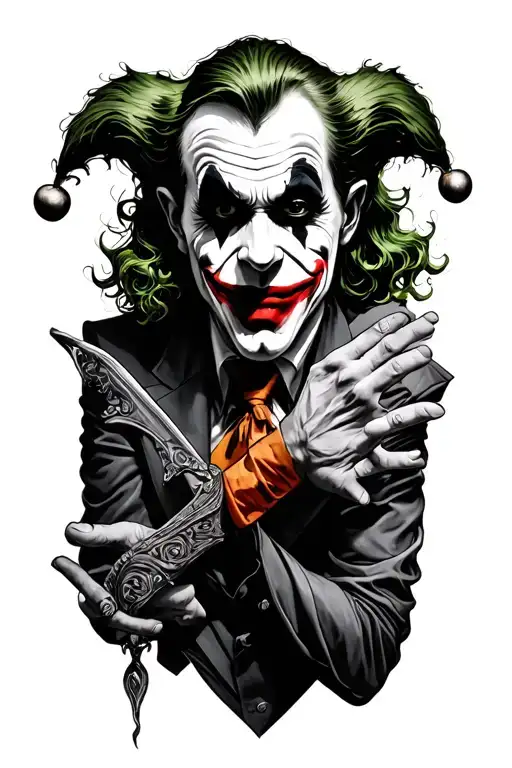 joker jester full body tattoo design idea