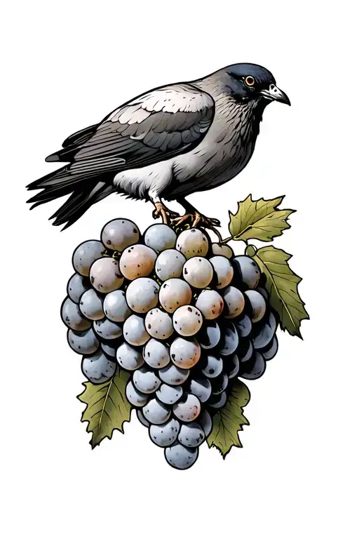western lonesome dove grapes tattoo design idea
