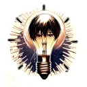 yagami light bulb tattoo design idea
