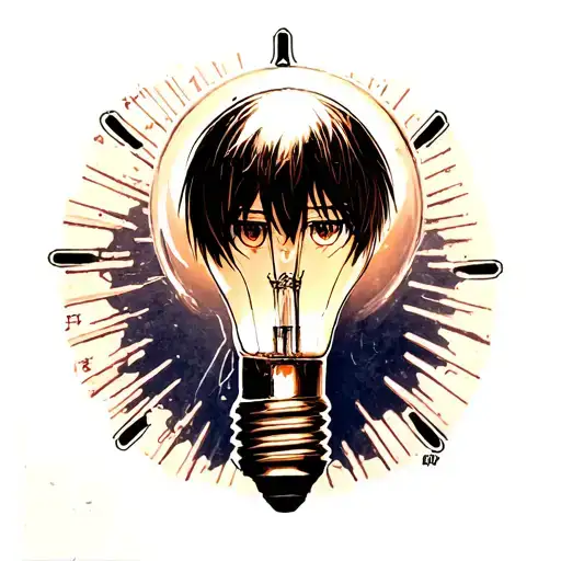yagami light bulb tattoo design idea