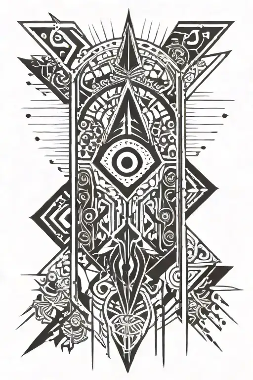 light rays coming tattoo design idea