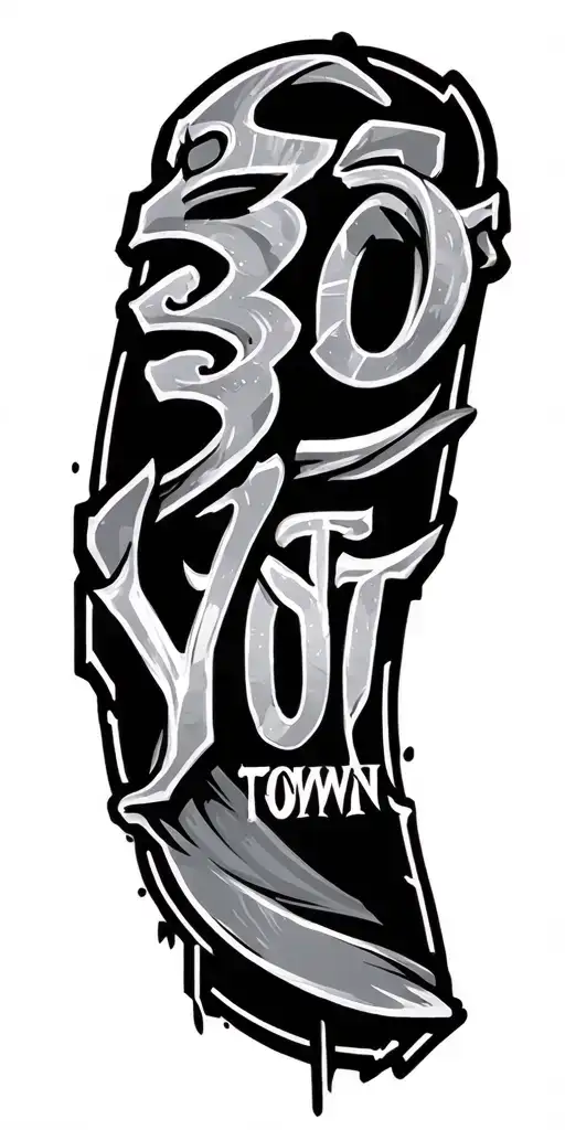 "330 Ytown" Gangster tattoo design idea