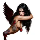seductive evil angel tattoo design idea