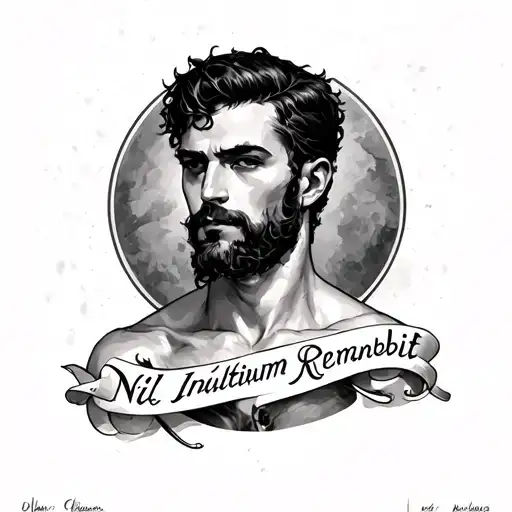 The inscription Nil Inultum Remanebit from collarbone to collarbone on a man's chest tattoo design idea