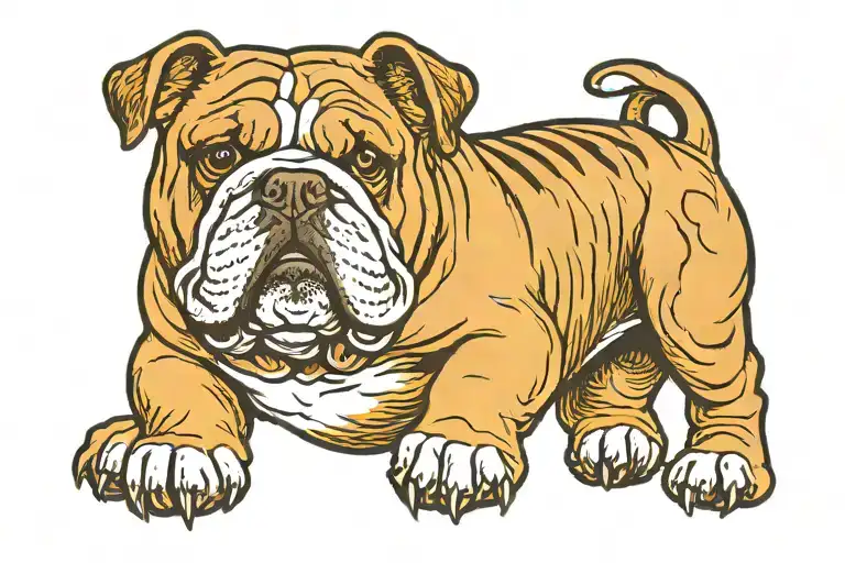 english bulldog name Simba tattoo design idea