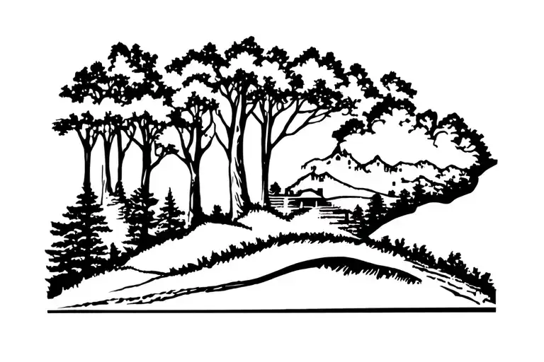 kentucky columbia landscape tattoo design idea