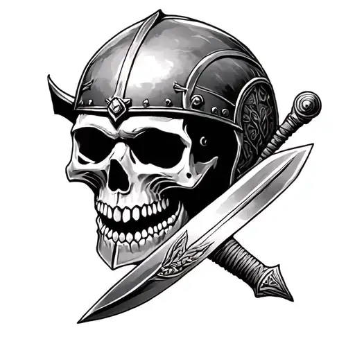 People who have always lost people in their lives, a warrior, only one buyumus. Gladiator and Sword Skull tattoo design idea