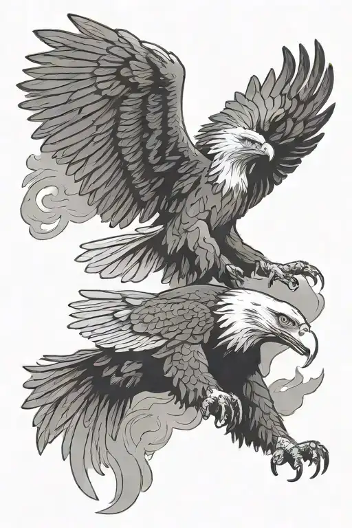 trust fall eagles flying tattoo design idea