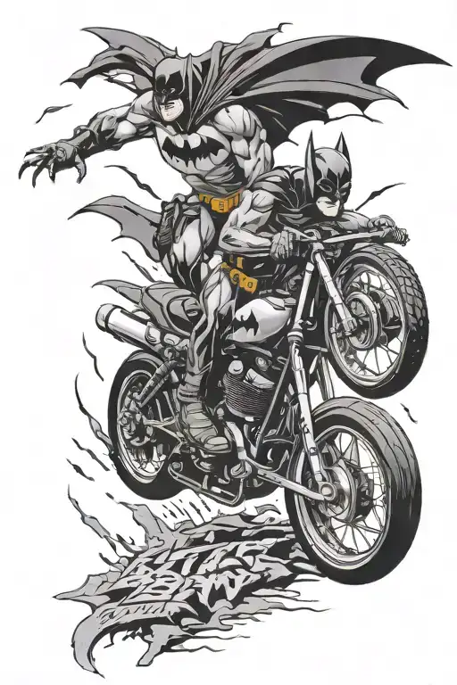 offroad motor batman 66 69 96 tattoo design idea