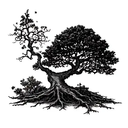 poison tree growing tattoo design idea