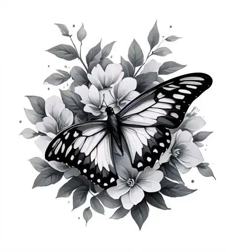 butterfly dove 555 tattoo design idea