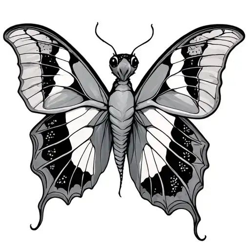brother sister luna moth tattoo design idea