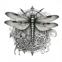 dragon fly metatron's cube tattoo design idea