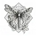 dragon fly metatron's cube tattoo design idea