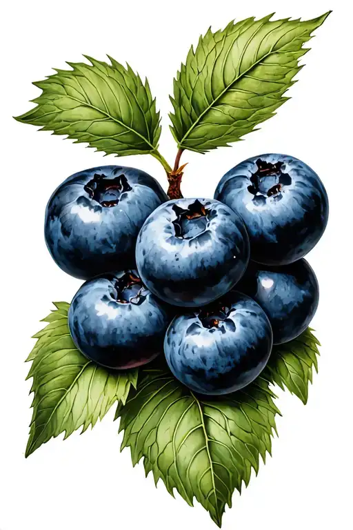 blueberry bush tattoo design idea