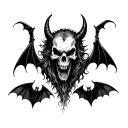 vampires devil werewolf skull bats reaper tattoo design idea