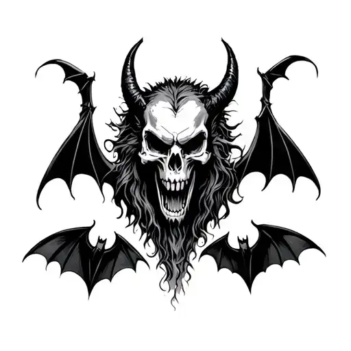 vampires devil werewolf skull bats reaper tattoo design idea