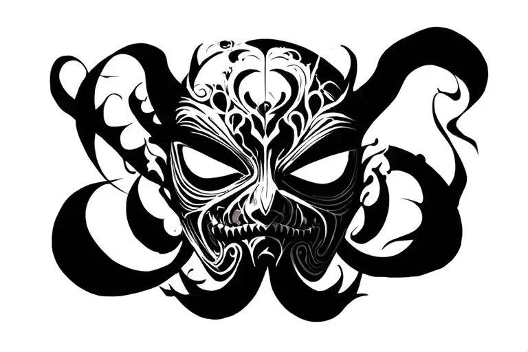 shinigami mask tattoo design idea