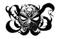 shinigami mask tattoo design idea