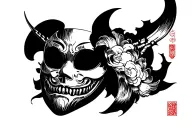 shinigami mask tattoo design idea